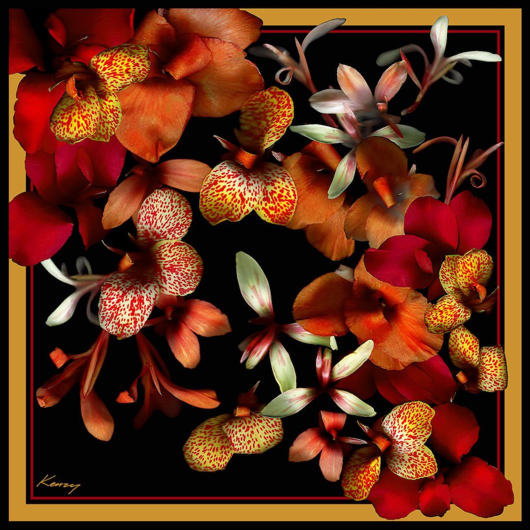 Silk Scarf - Opulent Blooms